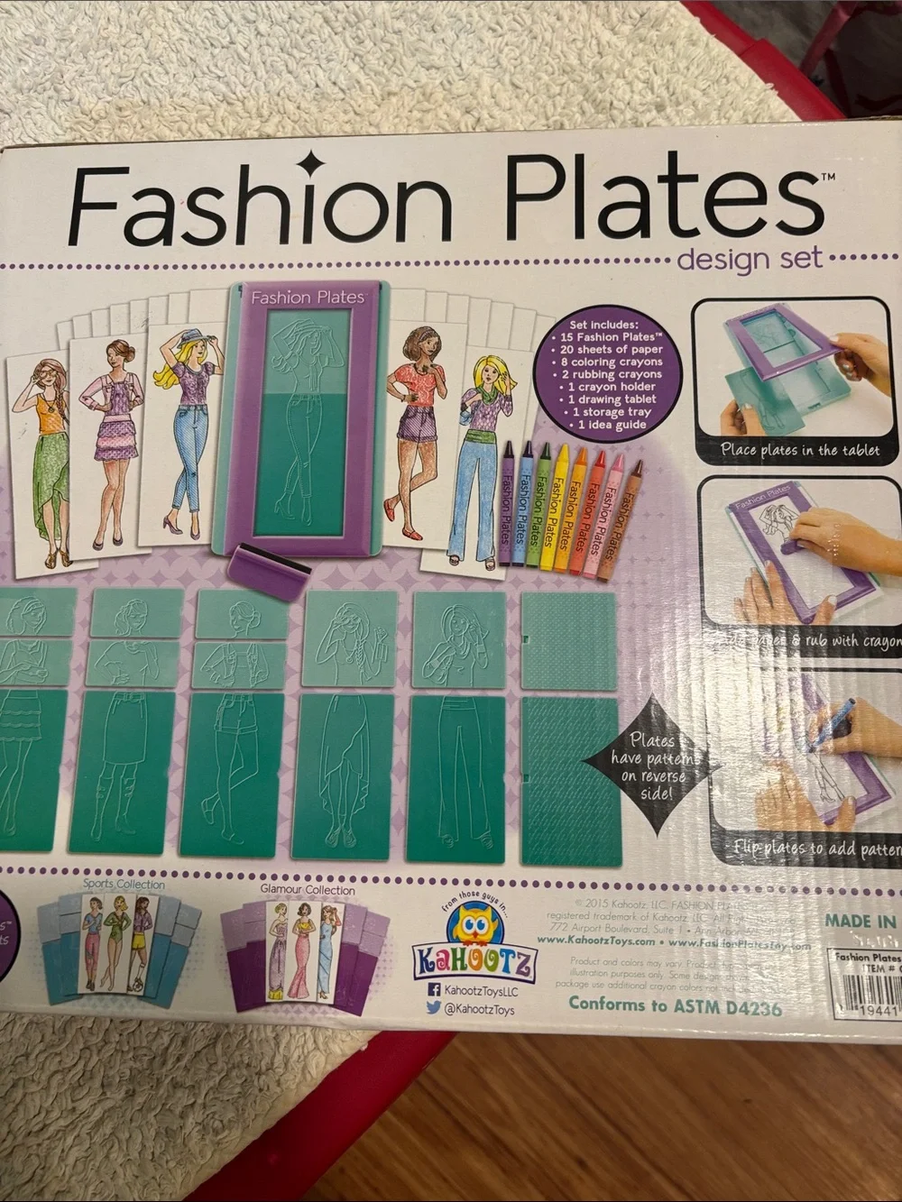 Fashion Plates Design Set - Teal & Purple Fashion Drawing Kit